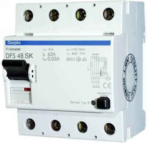 RCD switch - Residual current breaker 4-p DFS4 125-4/0,50-B SK