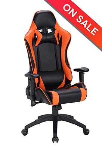 LCH Gaming Chairs, Ergonomic High-back Large Size Computer Chair Adjustable Height PU Leather Executive Office Chair with Headrest and Lumbar Support