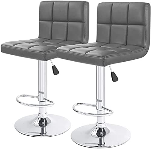 2 Dark Gray Modern Adjustable Counter Swivel Pub Style Bar Stools / Barstools (Dark Gray)