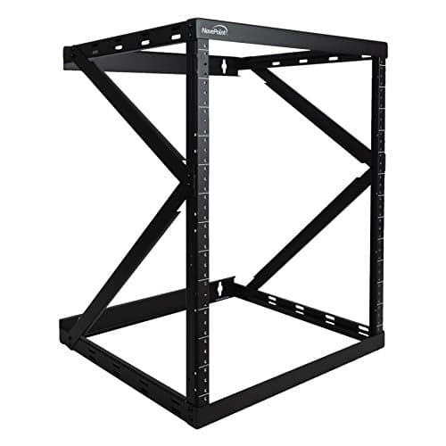 NavePoint 12U 2 Post Wall Mount 18 Inch Deep Switch Depth Heavy Duty Network Server Rack
