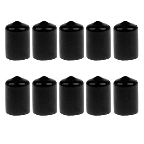 10 Pieces Snooker Billiard Cue Tip Rubber Protector Accessory Fit for Protecting The Pool Cue (Black)