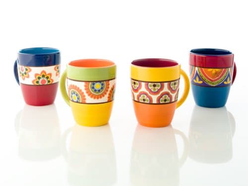 57644 4 Pieces Assorted Mug Set Ironstone, Multicolor
