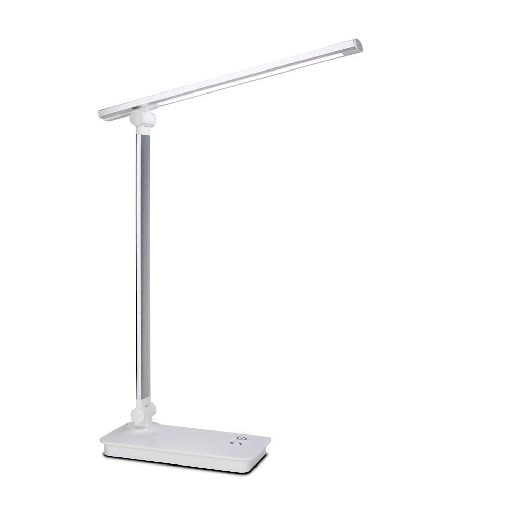 LED Desk Lamp Eye-caring Table Lamp With USB Charging Port Touch Control Reading Lamp 3 Color Modes 5 Levels Dimmable LED Lights For Children Study Office lighting (Silver)