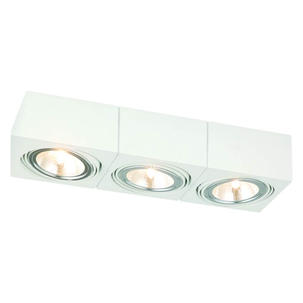 Argon Modern 3-Bulb Ceiling Light Varnished Steel White