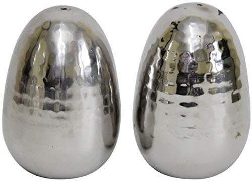 Hammered Egg Shaped Salt and Pepper Shakers