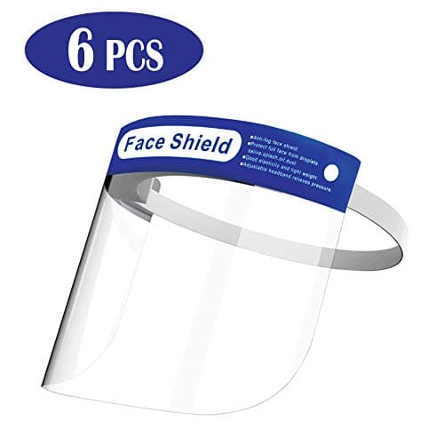 Safety Face Shield, 6 PCS Reusable Adjustable Transparent Full Face Protective Visor with Eye & Head Protection, Anti-Spitting Splash Facial Cover for Women Men