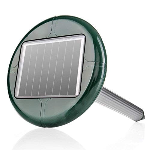 NiceAndGreat Solar Mole Repeller Outdoor Gopher Repellent Waterproof Powered Sonic Chaser Ultrasonic Pest Spike for Lawn Back Yards Home Garden Backyard Ranch Farm