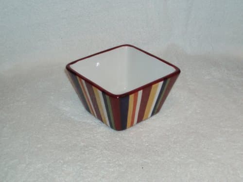 Pampered Chef Simple Additions Small Square Striped Bowl