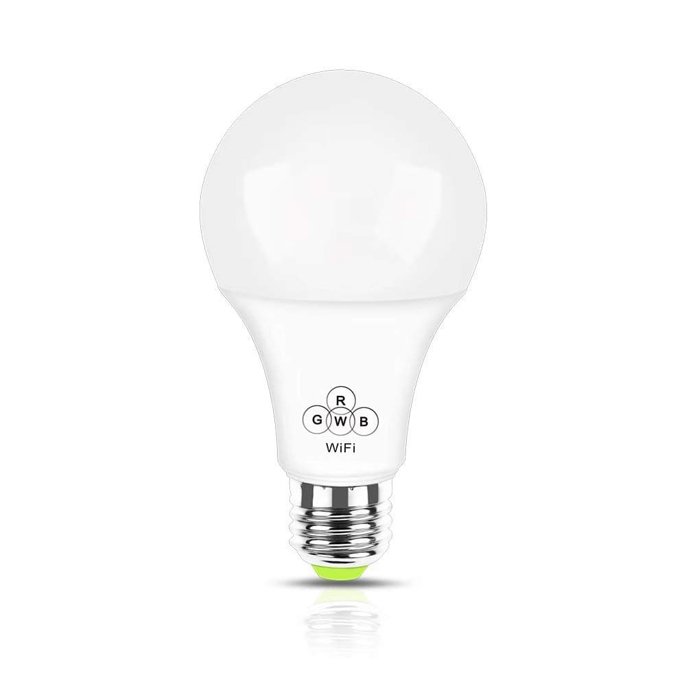 Smart LED Light Bulb, WiFi Light Bulbs 40W Equivalent, Dimmable RGBW Colour Changing Light with APP Remote Control, E27 Wake Up Lights Smart LED Light Bulb Compatible with Alexa, Google Home & IFTTT