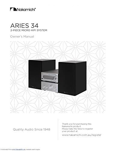 Instruction Manual for Nakamichi Aries 34 Micro Hi-Fi System Owners Instruction Manual Reprint Unknown Binding