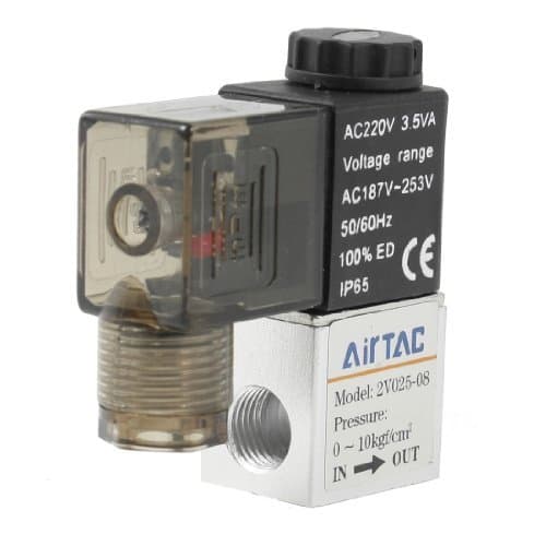 Magic Dealz AC 220V 3.5VA 1/4PT Thread 2 Position 2 Way Pneumatic Electric Solenoid Valve