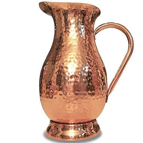 Classic Mules Pure Copper Pitcher - Extra Large 70 oz - Hammered Copper Water Jug for Ayurveda Health - No Inner Liner