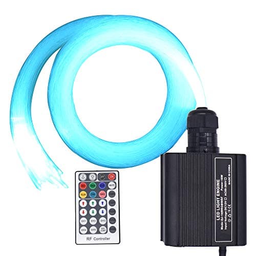 Led Fiber Optic Light Kit, 16W RGBW Light Engine and 150 Strands 0.75mm 2m Optical Fiber Cable RF Remote Star Ceiling Lights