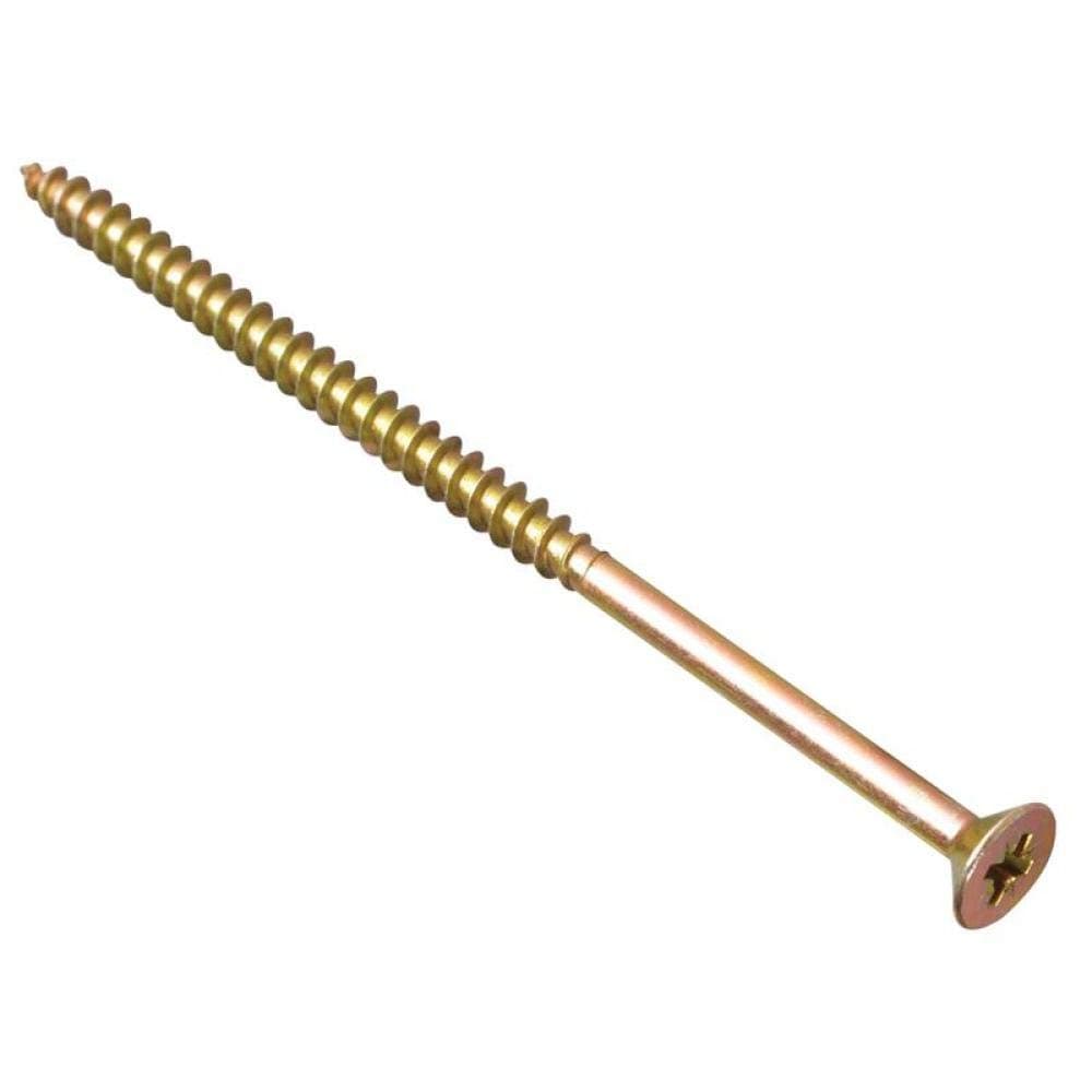 ForgeFix Multi-Purpose Single Thread Screws | 5.0 x 100mm | Zinc Yellow Passivated | Box 100