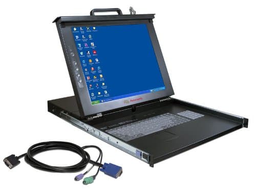 Avocent 17 inch 1U Single Rail LCD Rack Console with 16-Port KVM Switch