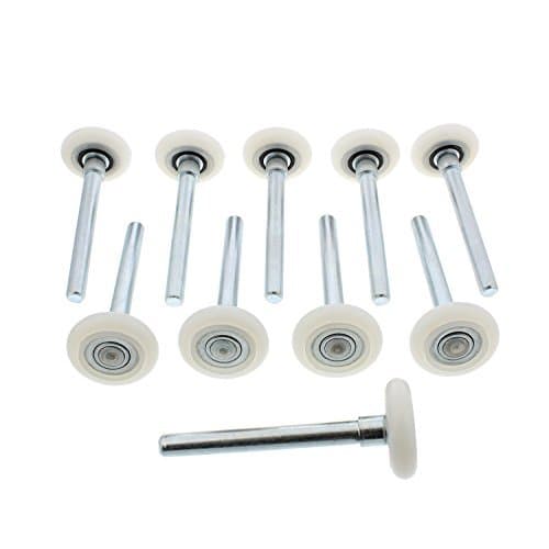 ABNQuiet Garage Door Rollers Nylon Door Wheels Replacement Garage Roller, White 2in 13 Ball Bearing 4in Stem 10pk