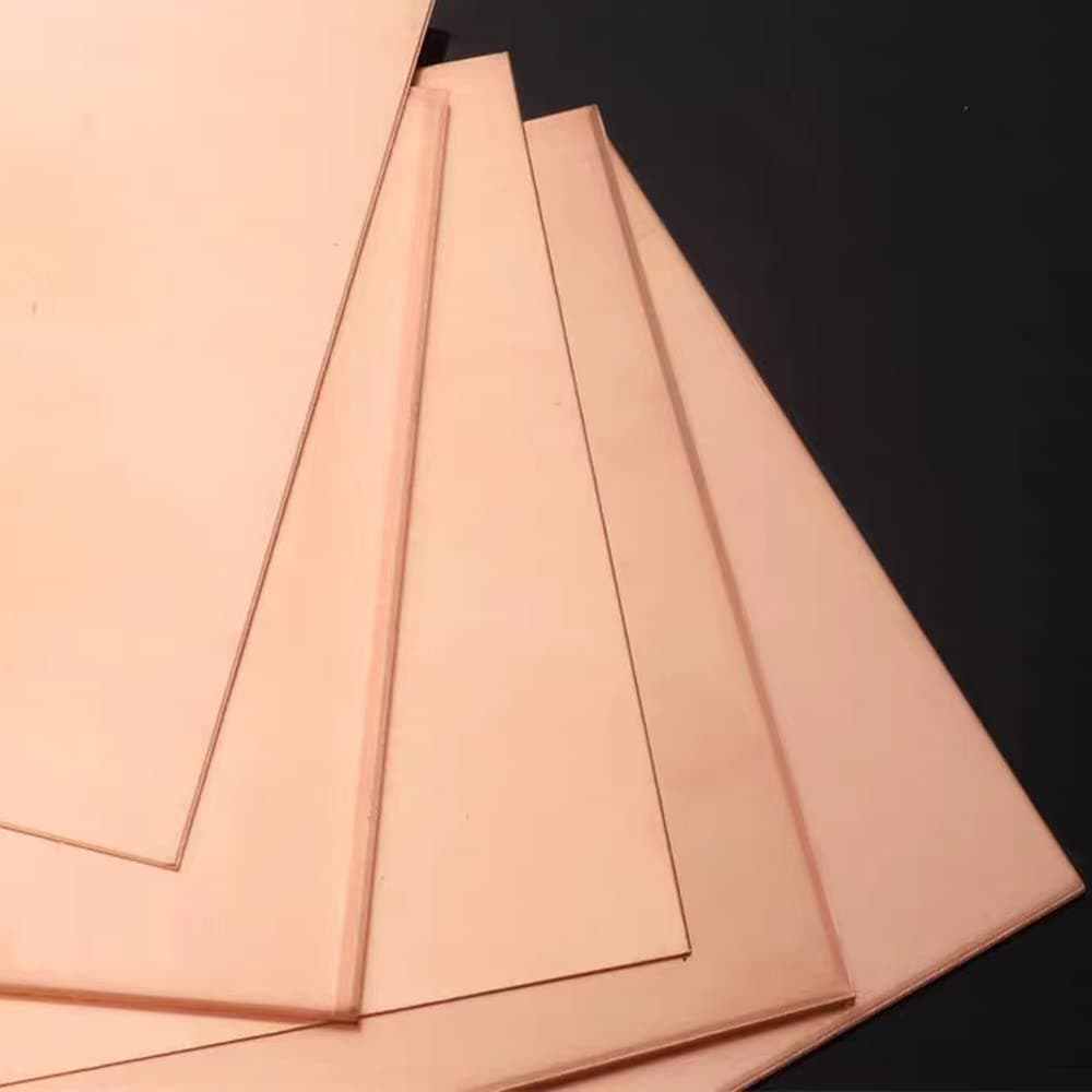 LSVERDE 4 Pcs 99.9% Pure Copper Sheet, 10" x 2.5", 18 Gauge(1mm) Thickness, Double Sided Film Attached Copper Sheets Metal Plates for Crafting, Modelers, Jewelry, Repairs, Electrical