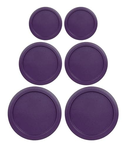 Replacement Lids for Pyrex Containers Round Glass Food Plastic (2) 2-Cup (2) 4-Cup (2) 7-Cup (Purple)