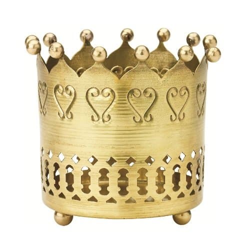 Lisbeth Dahl Large Brass Tealight Holder with Dotted Decoration