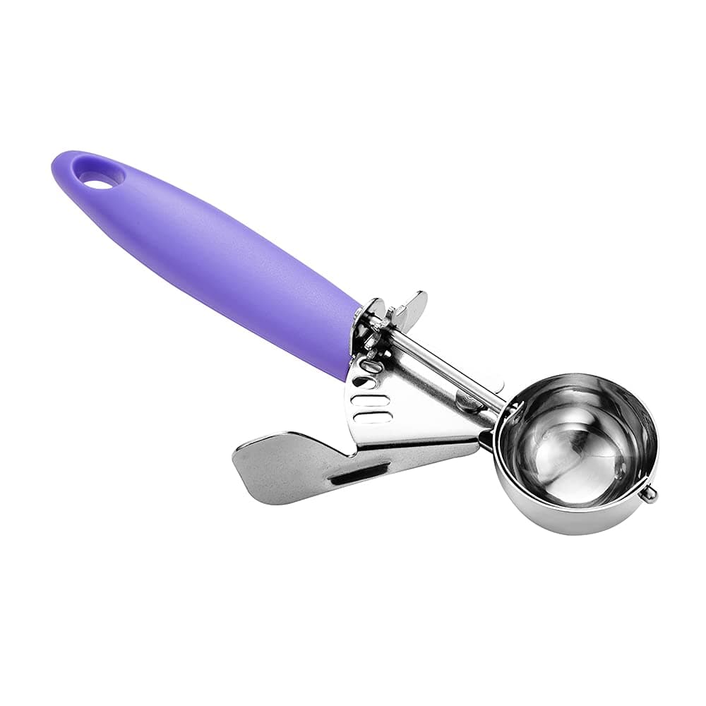 JUNADAEL J Cookie Scoop, 0.86 OZ Portion Scoop, #40 (1.7 Tbsp) Cookie Dough Scoop, Disher Scoop, Purple Handle, for Portion Control, Scoop Cookie Dough, Cupcake Batter, Ice Cream