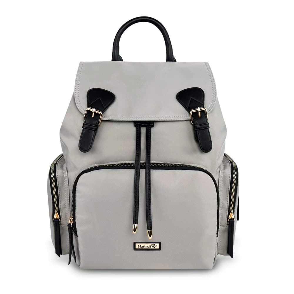 Diaper Bag Backpack - Hafmall Waterproof Multifunction Baby Back Pack Nappy Bag for Traveling, Stylish & Large Capacity (Gray)