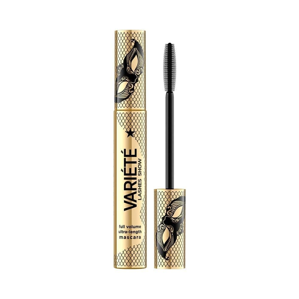 Eveline Cosmetics Variété Variété Volumizing and Lengthening Mascara - Long-Lasting, Smudge-Proof Formula with Intense Black Pigmentation, 10 ML