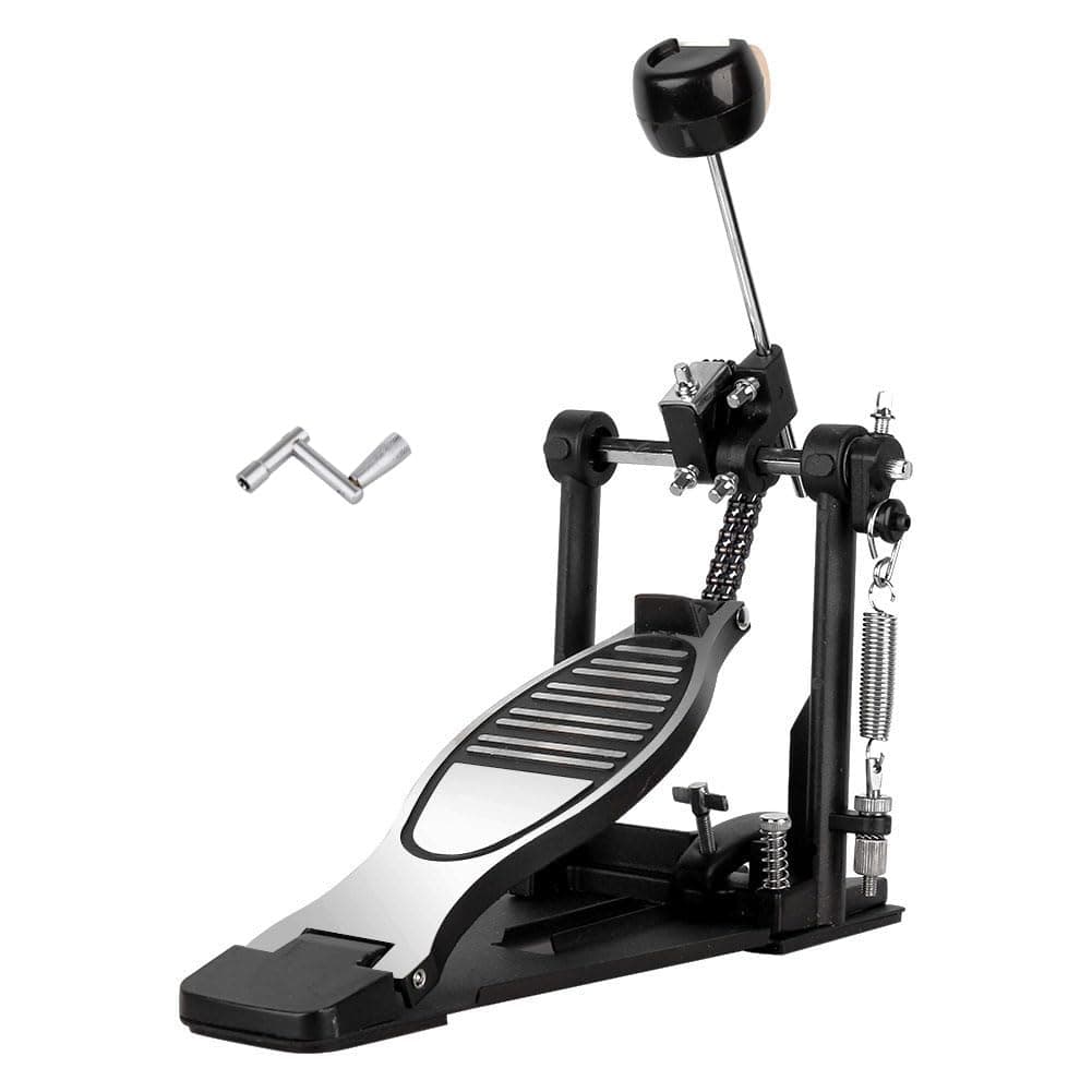 Bass drum pedal,Double Chain Drum Step on Hammer,Single Bass Drum Pedal come with Drum Beater Stick and 1pcs Drum Key