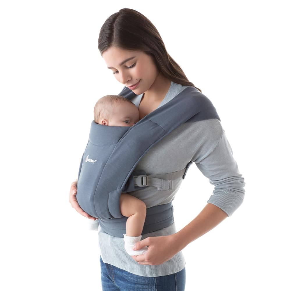 Embrace Cozy Newborn Baby Wrap Carrier (7-25 Pounds), Ponte Knit, Oxford Blue