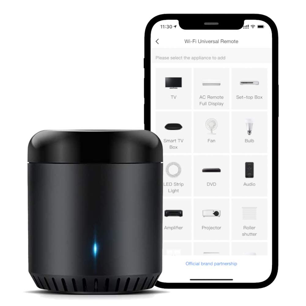 Broadlink WiFi Smart Home Hub RM Mini 3 (2.4 GHz Wi-Fi Only) IR Automation Learning Universal Remote Control for TV Compatible with Alexa, Google Home, IFTTT