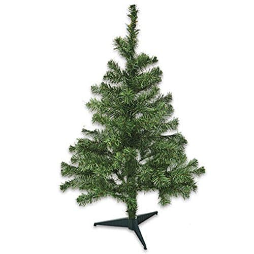 4SGM 80117X 3' Tall Christmas Tree 108 Tips Pine with Plastic Tree Stand by Seasonal Greetings, Green