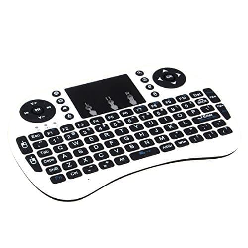 Mini Touchpad Keyboard with Mouse, 2.4Ghz Wireless Remote Control Qwerty keyboard Universal for PC Xbox 360 Ps3 Google Android Tv Box (White)