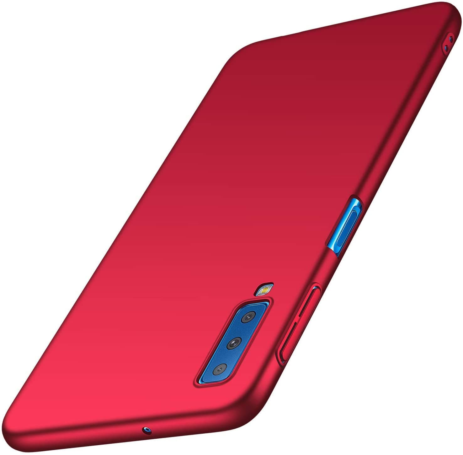Phone Case for Samsung Galaxy A7 2018 Slim Protective A7 2018 Case [Guard from Shock/Scratch/Slip/Fingerprint] [Ultra Thin] [Matte Finish] Durable PC Hard Cover for Samsung A7 2018 (Red)