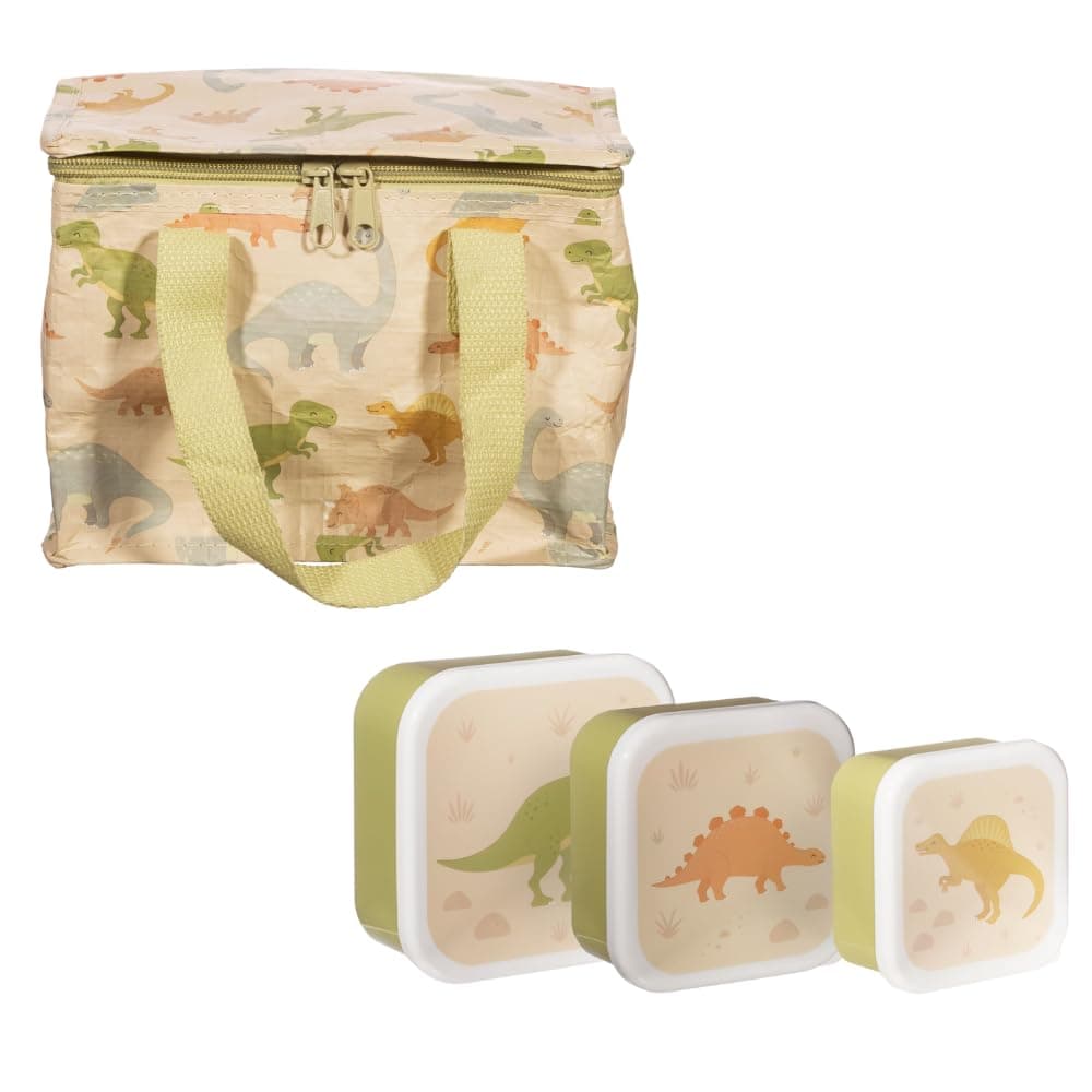 B4E Back to School Lunch Boxes and Lunch Bags Ultimate Bundle | Desert Dino, Transport, Fairy and Other Lunch Boxes | Lunch Boxes and Bags for Kids (Desert Dino)