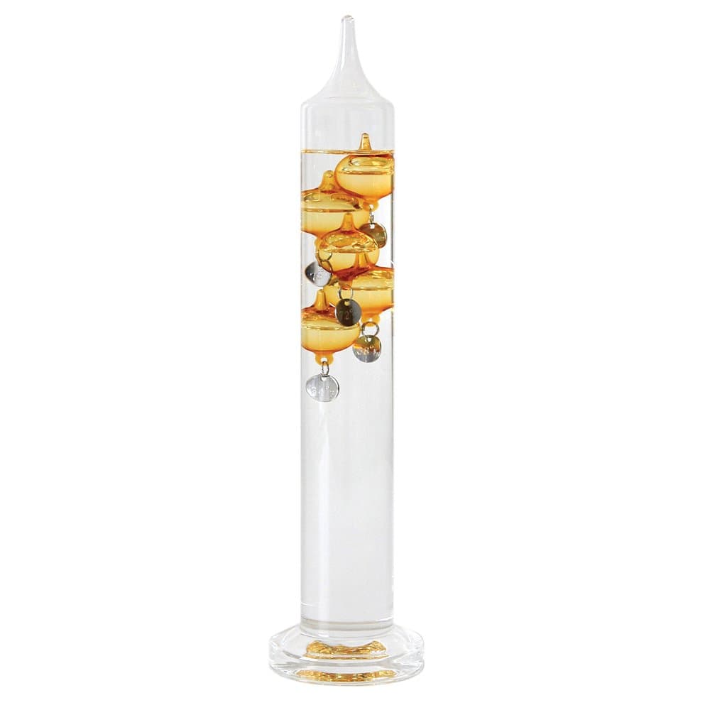 Shiny Galileo Thermometer Amber 13"