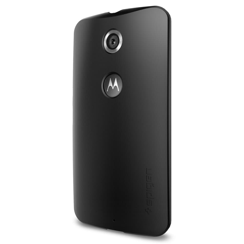 Spigen Thin Fit Nexus 6 Case with SF Coated Non Slip Matte Surface for Excellent Grip for Google Nexus 6 2014 - Smooth Black