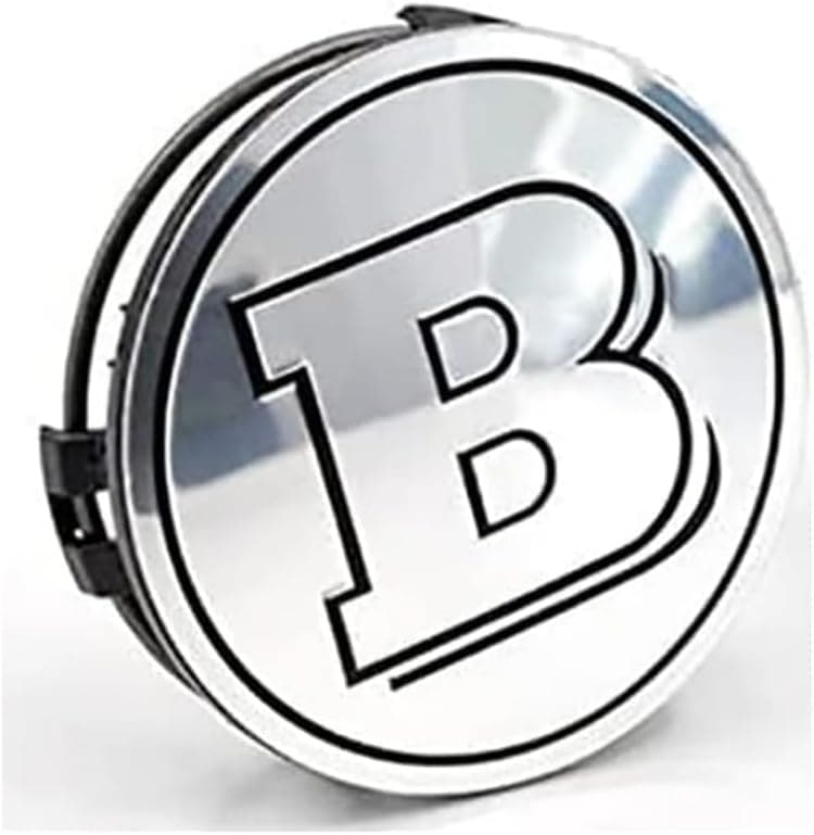 4 Pcs Car Hub Centre Caps for Smart Brabus 75mm, Center Caps Rim Covers Wheel Center Cover Hub Cap with Car Logo Emblem Sticker Accessories,B