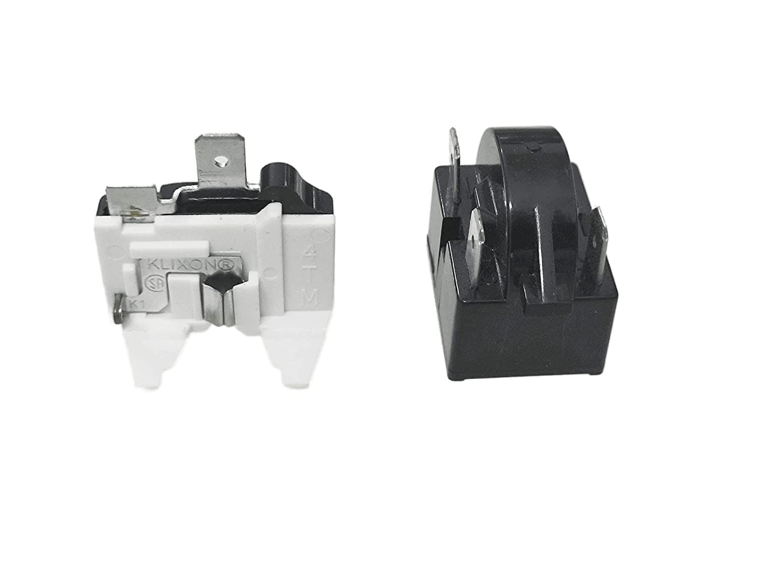 1 Pcs QP-02-4.7 PTC Refrigerator Start Relay 3Pin Coolers Compressor Starter with 1pcs Refrigerator Overload Protector 1/2HP