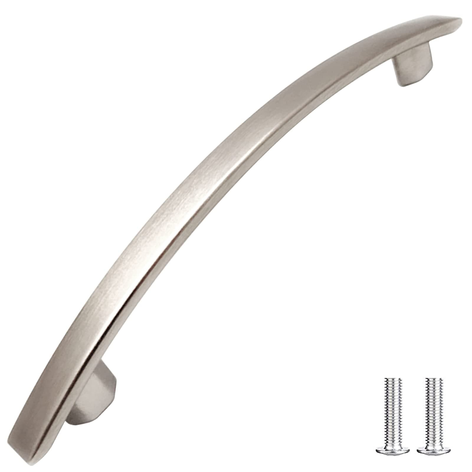 Bow Polished Chrome Kitchen Bathroom Bedroom Cabinet Door Knobs Drawer Furniture Handles (96mm Hole Center, Brushed Chrome)