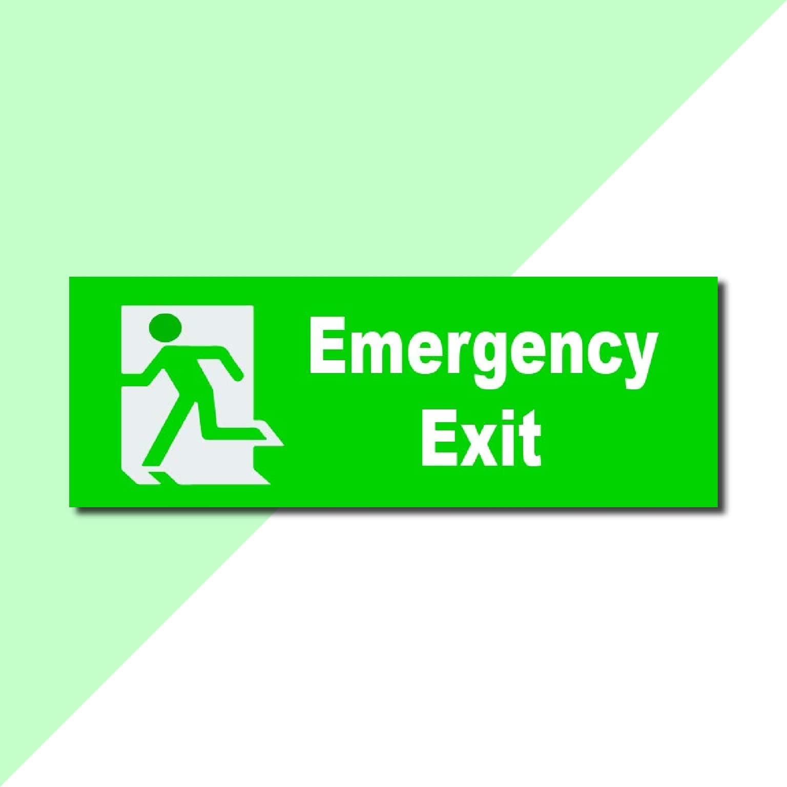 BIRD'S MIND Emergency Exit Sign Board For Office Hospital Shops School Clinic Factory Garden Signage Business Commercial Sign Board (L x H 30 x 10 CM)