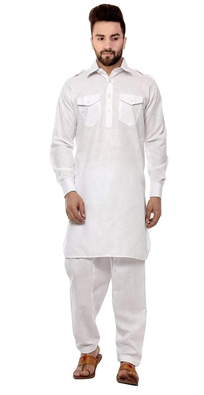 Parallel Times Mens Pathani Suit Full Pair Cotton With All Colors