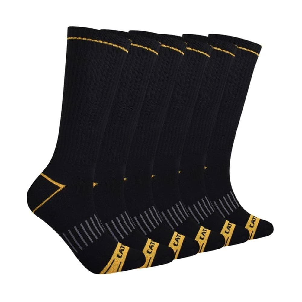 CAT mens 6-pack Half Cushioned Crew Socks