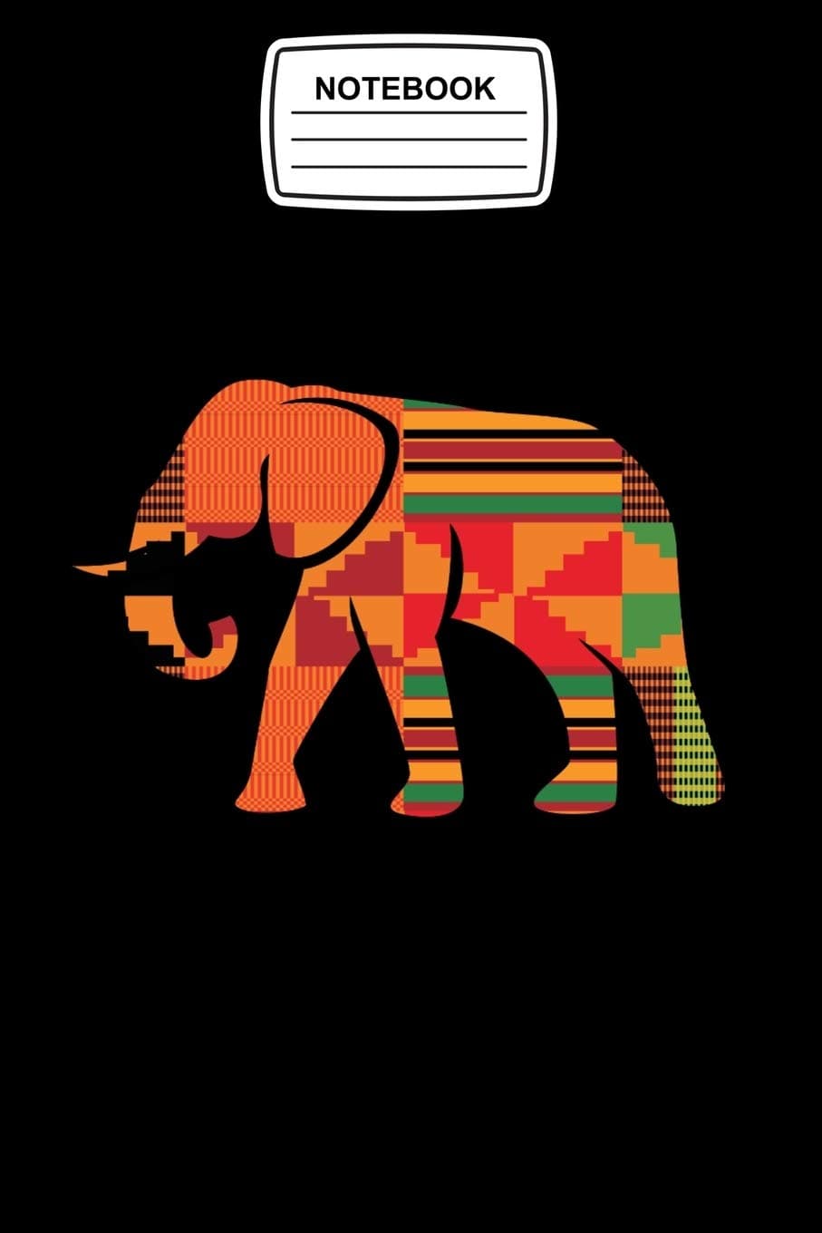 Notebook: African Elephant, Kente Pattern Africa Journal Notebook Blank Lined Ruled 6x9 120 Pages
