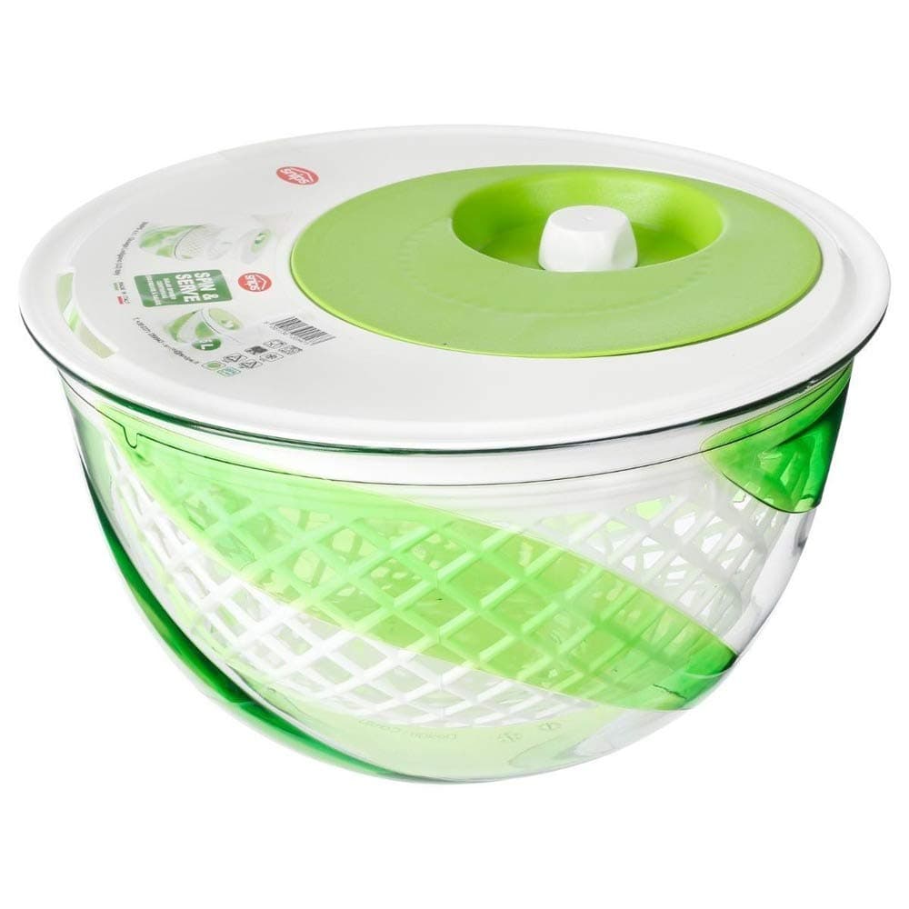 Spin, Drain & Serve Salad Spinner 5 Quart, Green