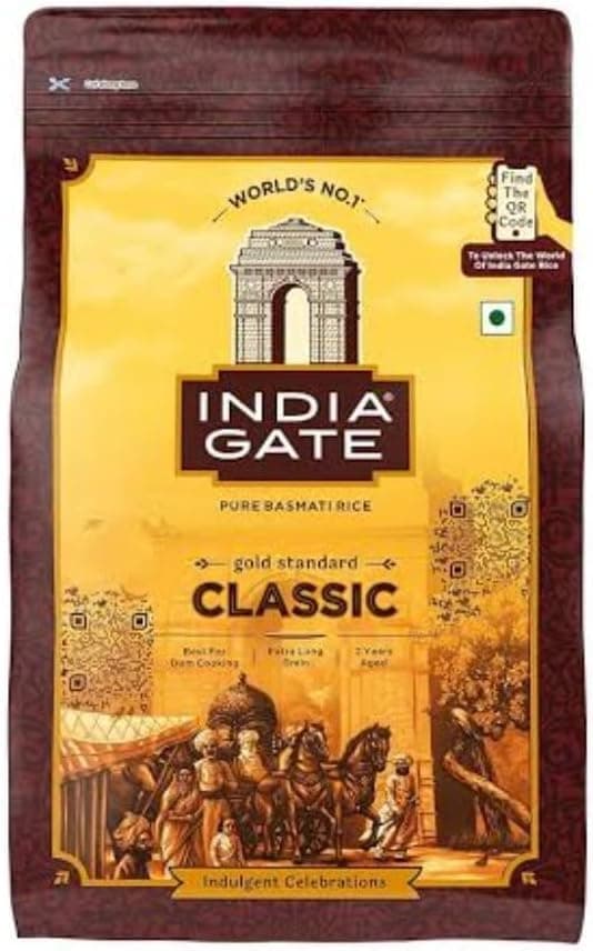 India Gate Basmati Rice Pouch, Classic, 1kg