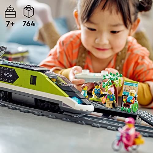 LEGO City Express Passenger Train Set - Remote Controlled Train Toy W/Working Headlights, 2 Coaches & 24 Track Pieces - Building Set Gift Idea for Kids, Boys & Girls, Ages 7+ - 60337