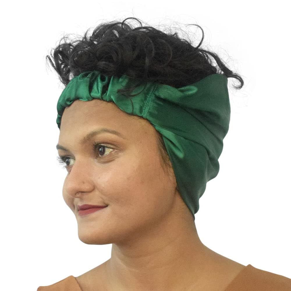 CURLY CHARMY Women Satin Pineapple Protector| Elegant Plain Pineapple Keeper for Curly Hair| A Stylish Solution for Preserving and Enhancing Your Gorgeous Curls 1Pcs (Royal Green)