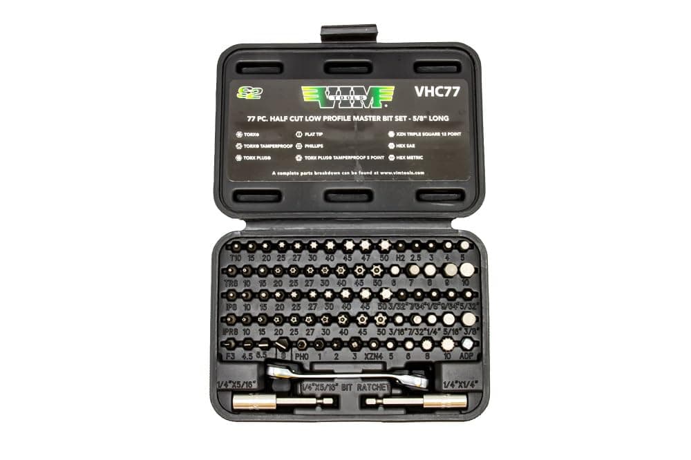 Vim Tools VHC77 '77-Piece' Half Cut Stubby Bit Set, 3.17-ukgja-985