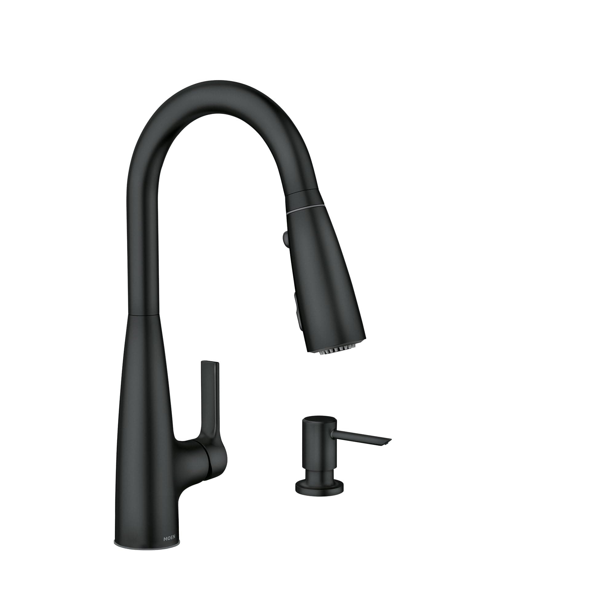 87627EIBL Haelyn Single-Handle Pull-Down Sprayer Kitchen Faucet with ColorCue Temperature Indicator, Matte Black