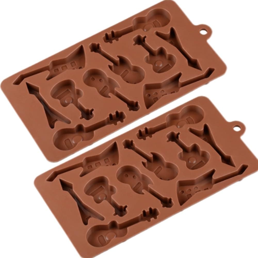 Two Guitar Modeling Silicone Chocolate Mold Ice Lattice Mold DIY Baking Mold