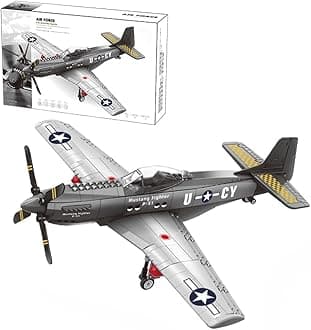 P-51 Fighter Building Block Airplane Building Set Military Fighter Building Kit Air Force Military Airplanes Brick Aircraft Plane Toy Gifts for Kids 258PCS